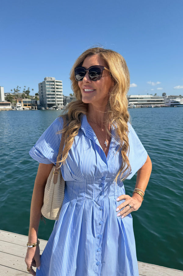 Yacht Time Blue Striped Dress