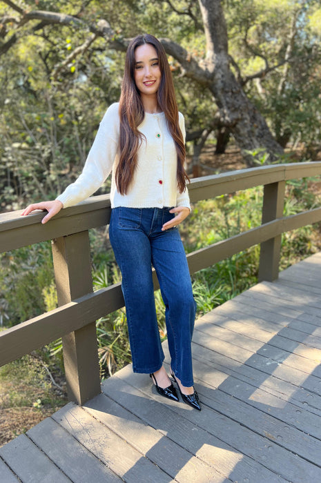 Holiday Jewel Cream Cardigan