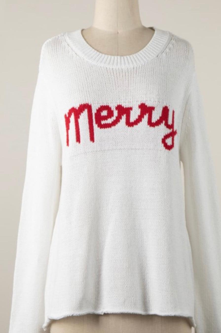 Merry Sweater White/Red