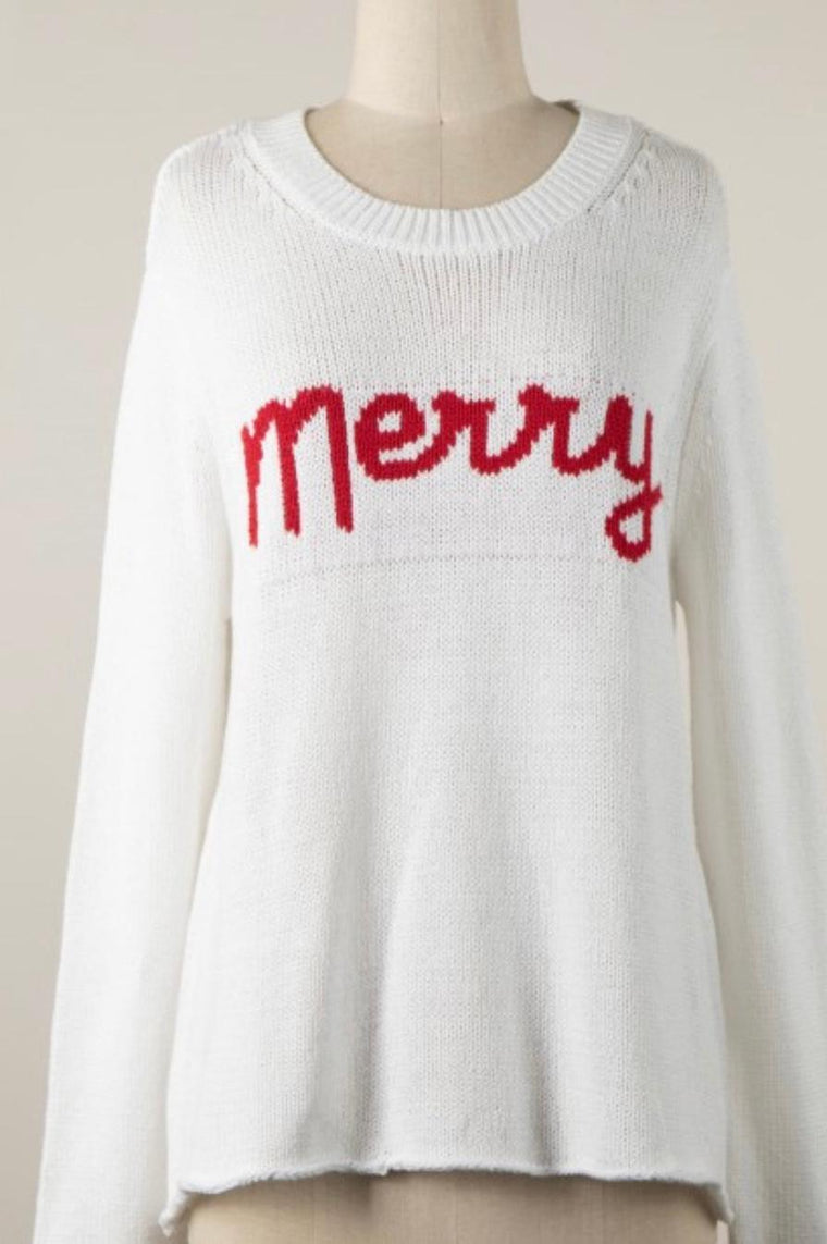 Merry Sweater White/Red