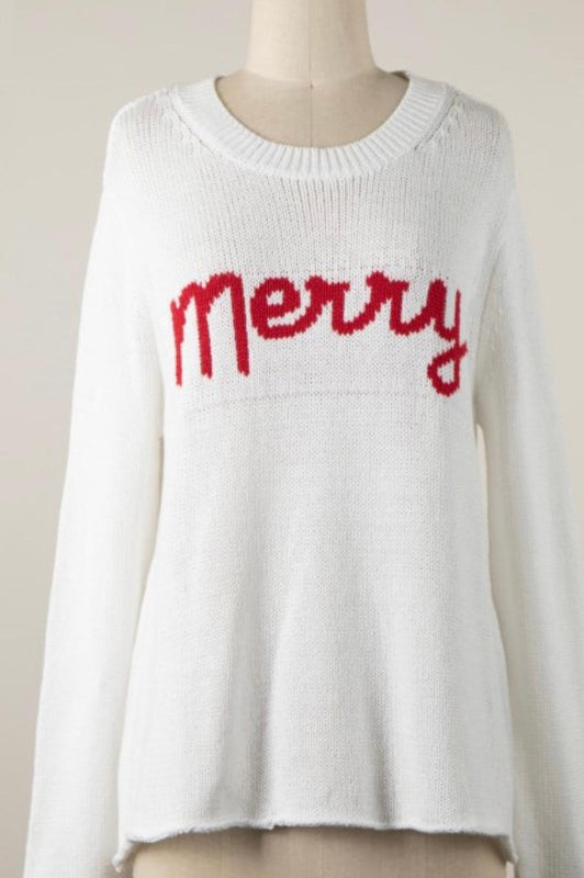 Merry Sweater White/Red