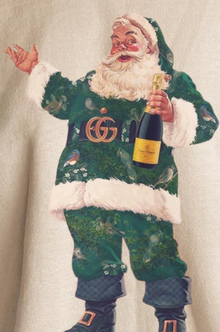 Boujee Champagne Santa Green GG Beige