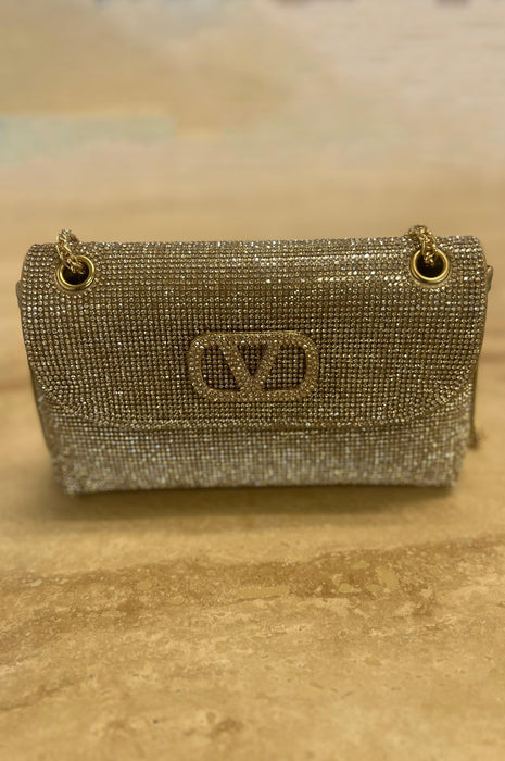 Gala Goddess Sparkle V Bag Gold