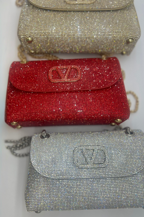 Gala Goddess Sparkle V Bag Red