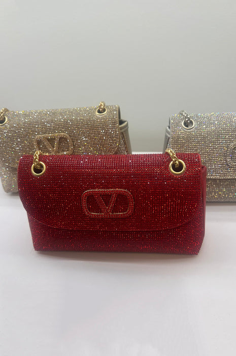 Gala Goddess Sparkle V Bag Red
