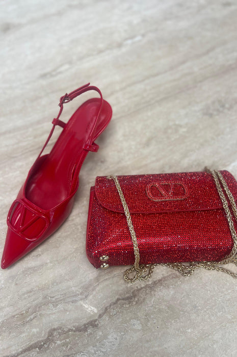 Clementine Kitten Heels Red