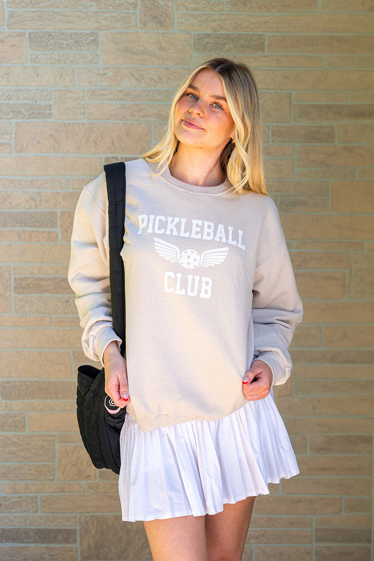 Pickle Ball Club Vintage Sweatshirt Sand