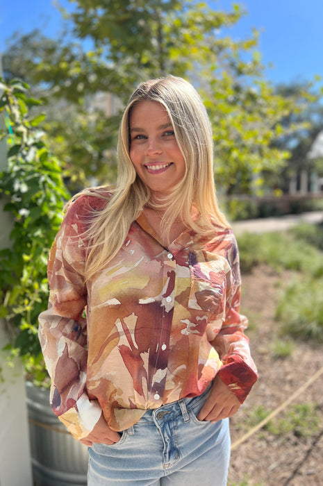 Lovers Floral Watercolor Blouse