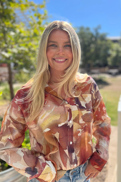 Lovers Floral Watercolor Blouse
