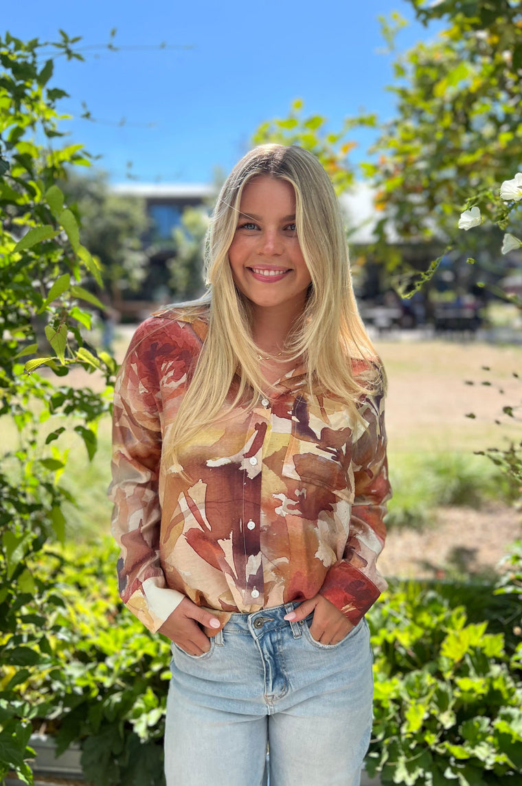 Lovers Floral Watercolor Blouse