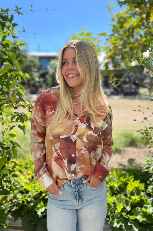 Lovers Floral Watercolor Blouse