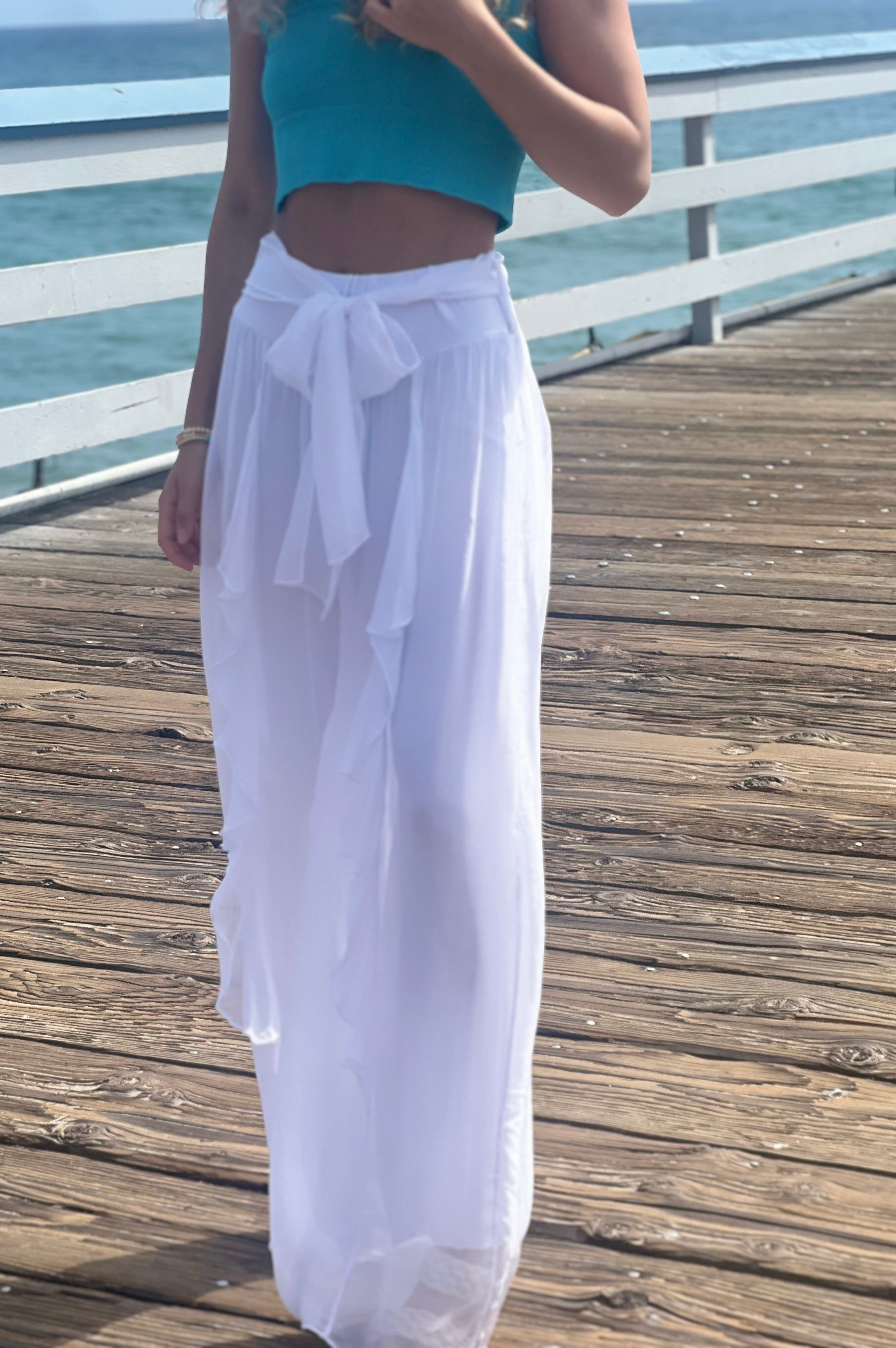 Tricia Silk Pant White