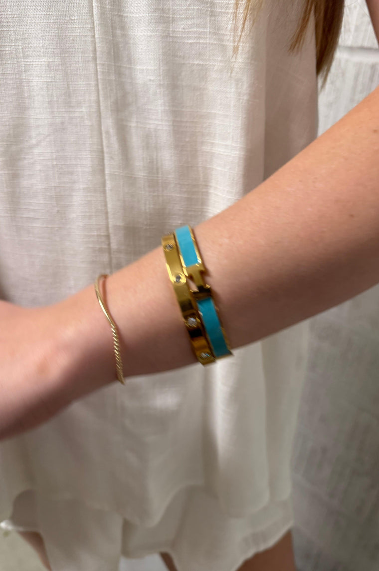 H Cuff Bracelet Turquoise