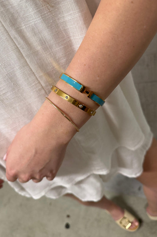 H Cuff Bracelet Turquoise