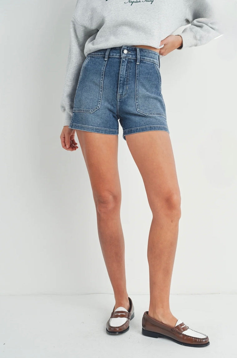 Patch Pocket Denim Shorts