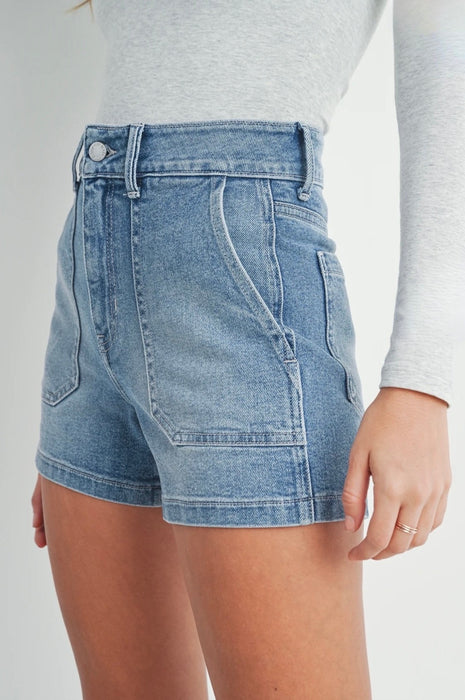 Patch Pocket Denim Shorts