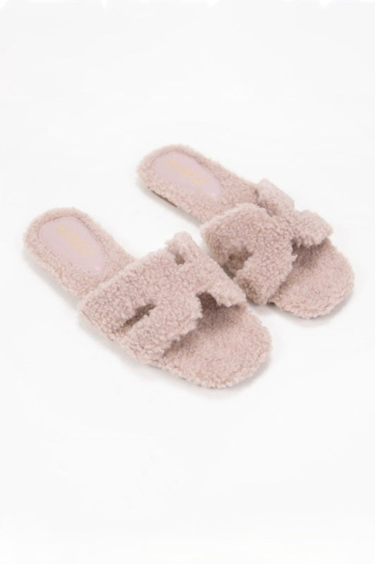 Sherpa H-shaped Slip On Sandal Mauve