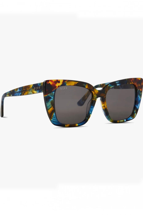 Diff Lizzy Tortoise Blue Sunglasses