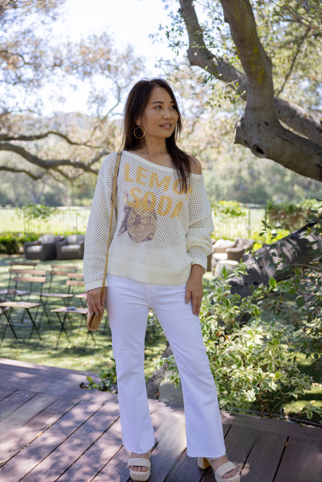 Lemon Soda Open Knit Top