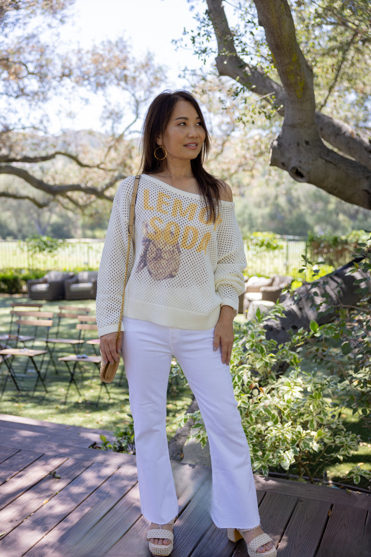 Lemon Soda Open Knit Top