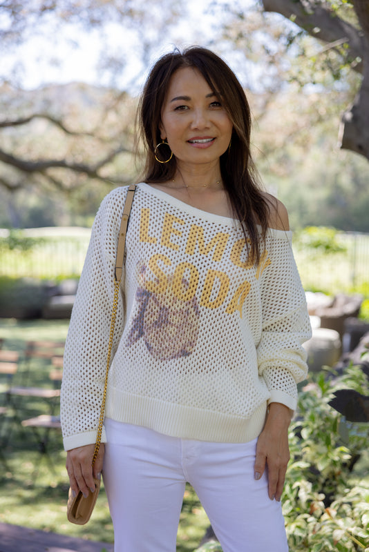 Lemon Soda Open Knit Top