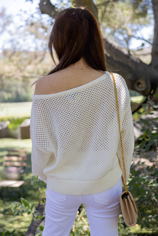Lemon Soda Open Knit Top