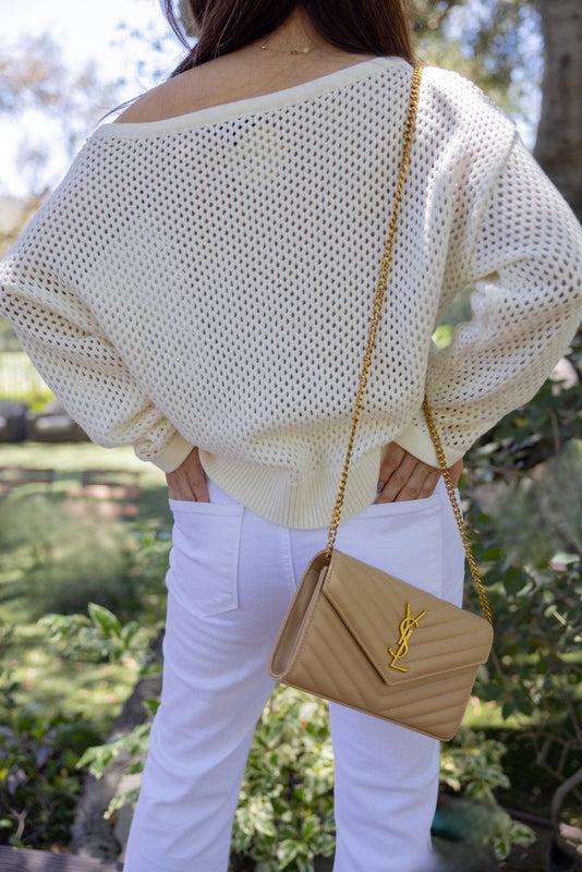 Lemon Soda Open Knit Top