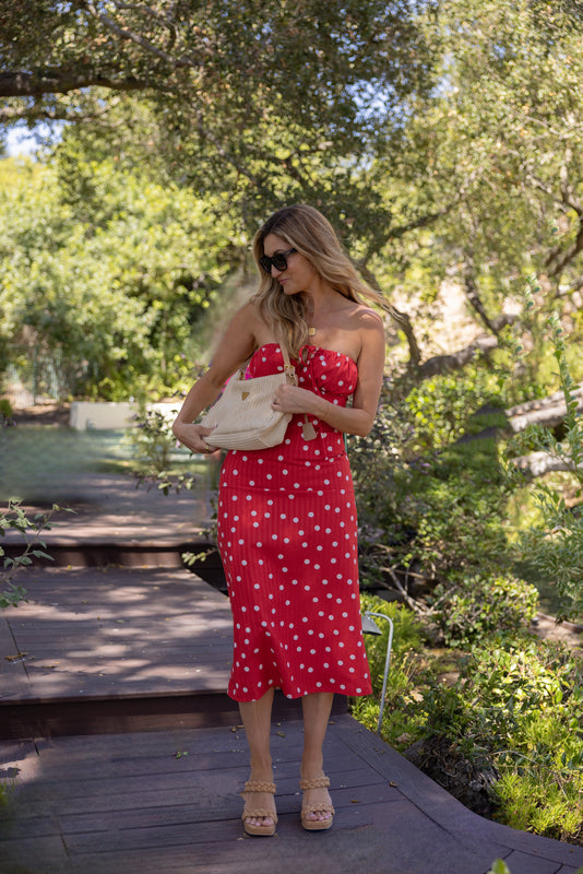 Daisy Red and White Polka Dot Dress