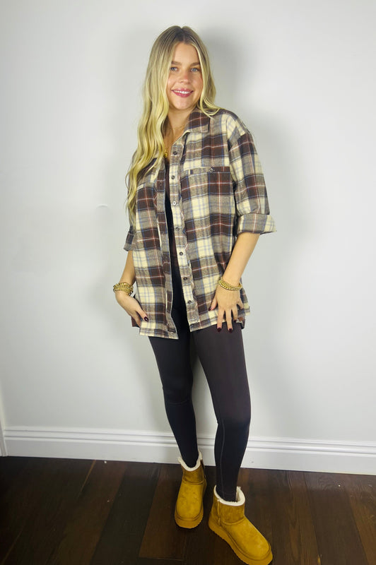 Fireside Brown Plaid Shirt