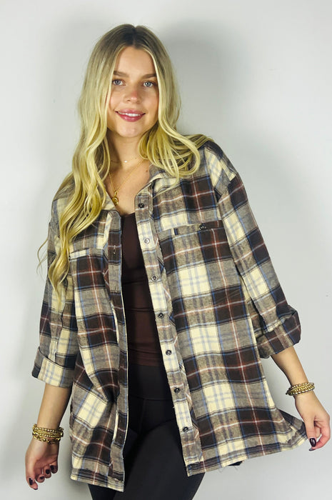 Fireside Brown Plaid Shirt