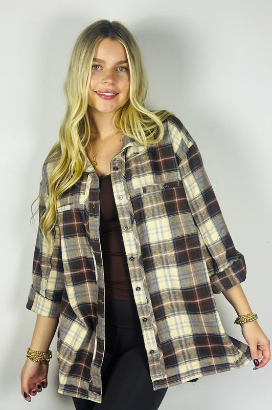 Fireside Brown Plaid Shirt