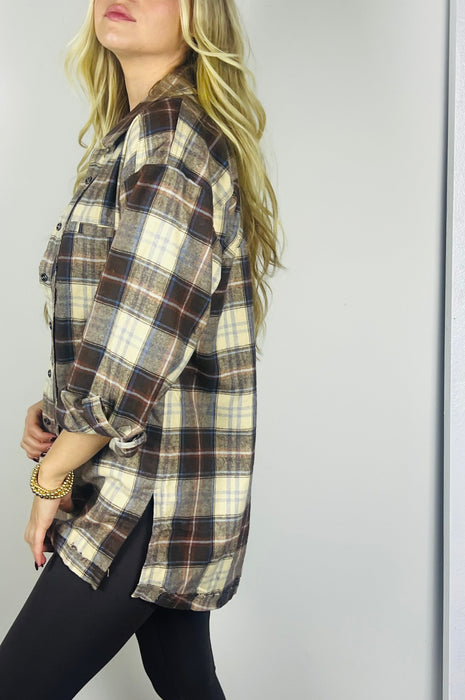 Fireside Brown Plaid Shirt