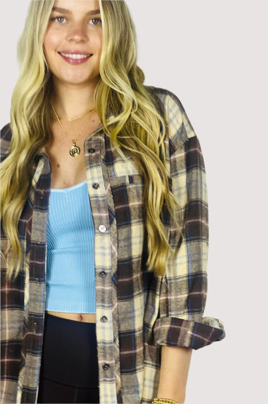 Fireside Brown Plaid Shirt