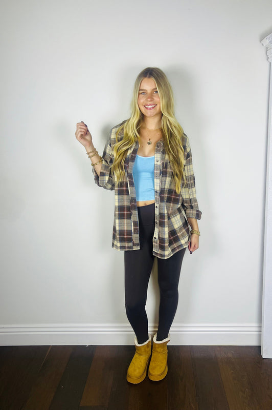 Fireside Brown Plaid Shirt