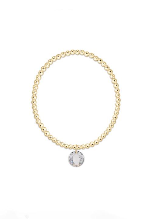 Classic Gold 3mm Bead Bracelet Reflection Charm