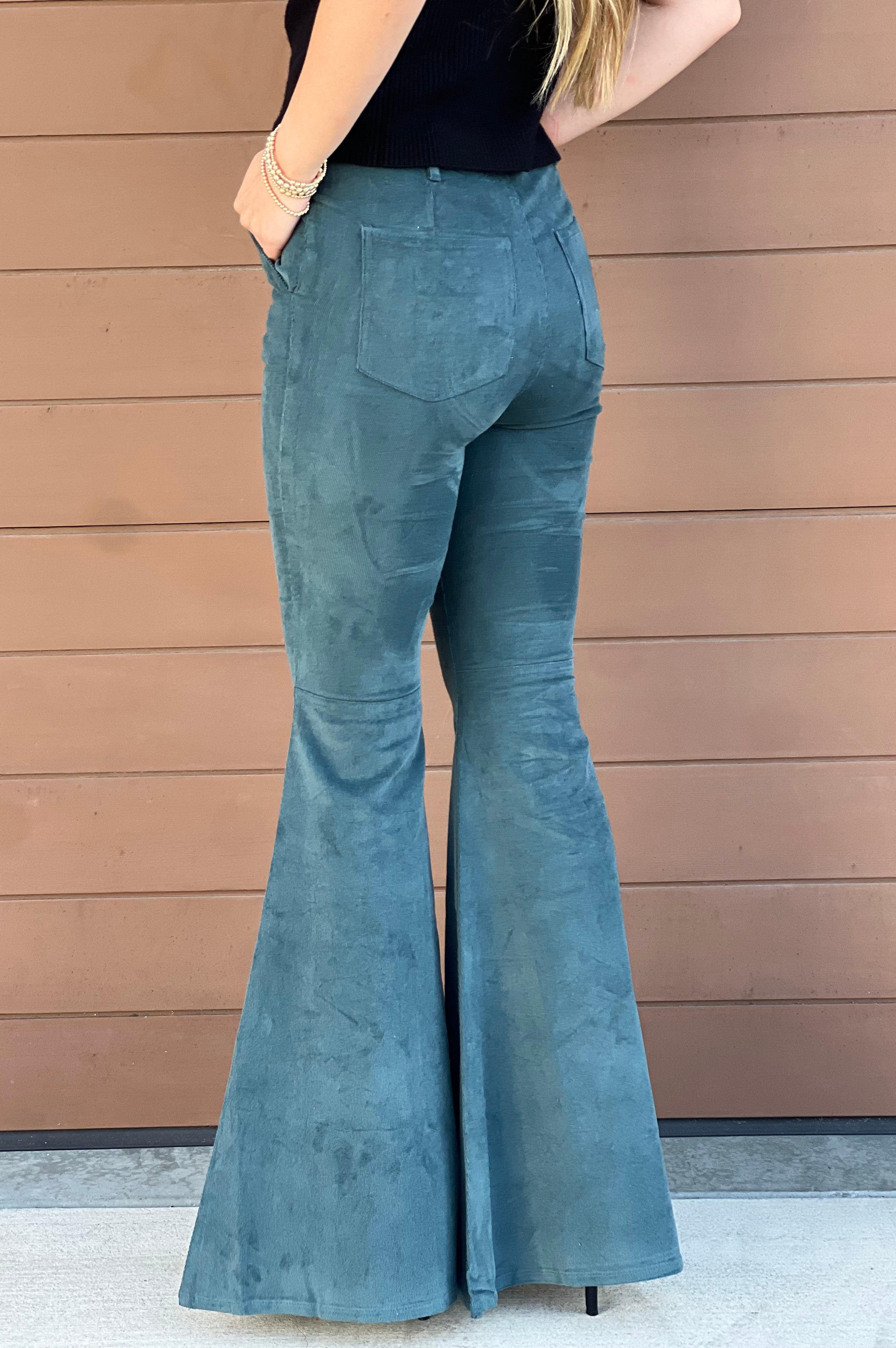 Cowgirl Corduroy Flare Pants Hunter