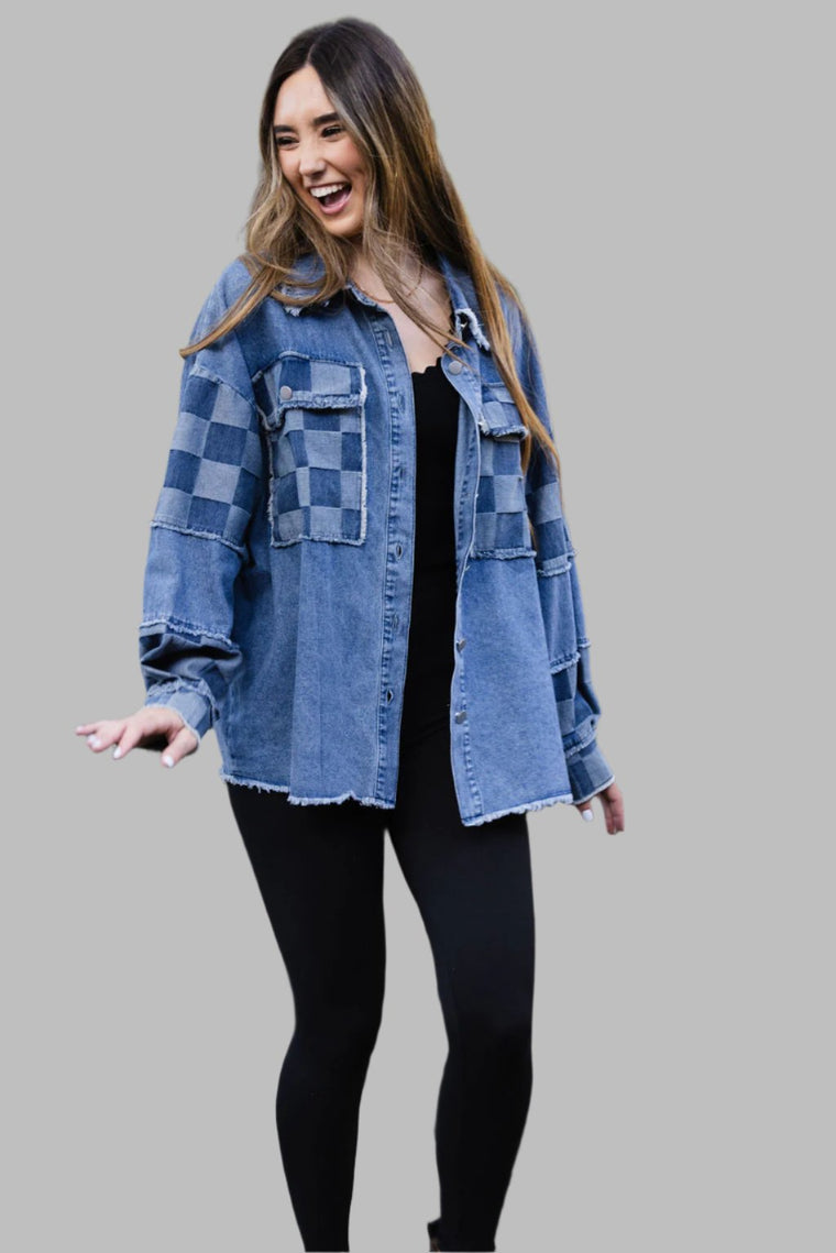 Venice Beach Denim Jacket Checkerboard