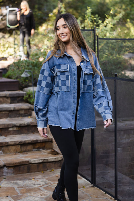 Venice Beach Denim Jacket Checkerboard