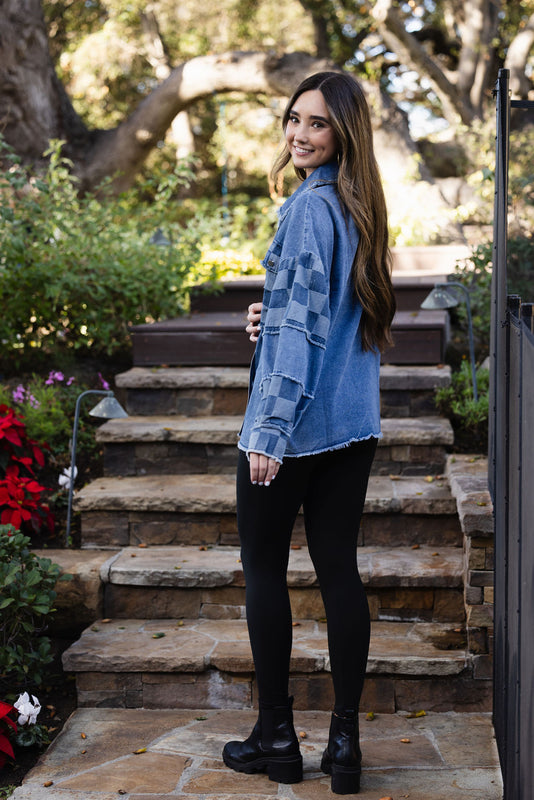 Venice Beach Denim Jacket Checkerboard