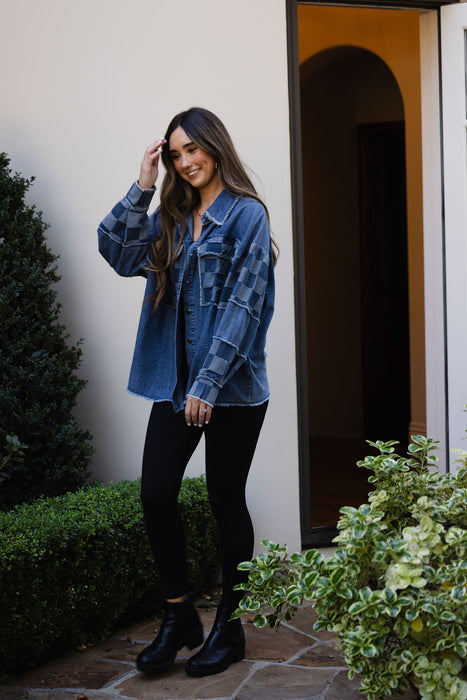 Venice Beach Denim Jacket Checkerboard