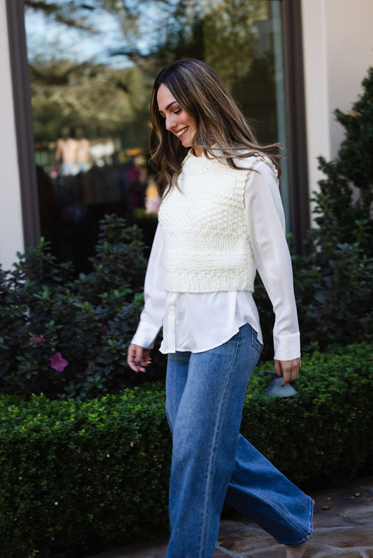 White Button Blouse