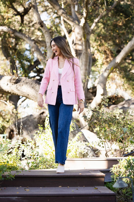 City Dreams Tweed Blazer Pink