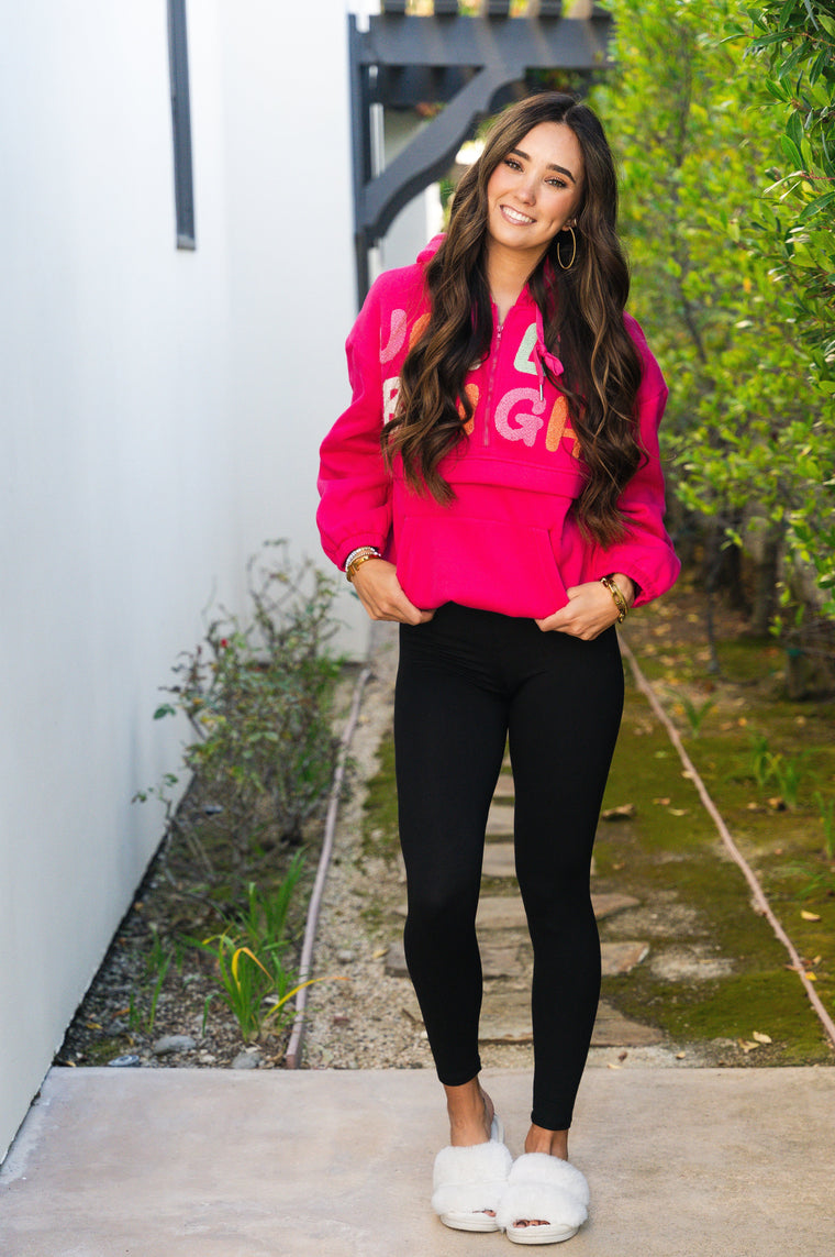 Jolly & Bright Sparkle Letter Hoodie
