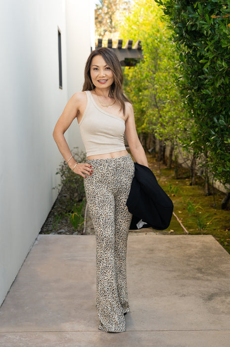 Unstoppable Leopard Suede Flare Pants