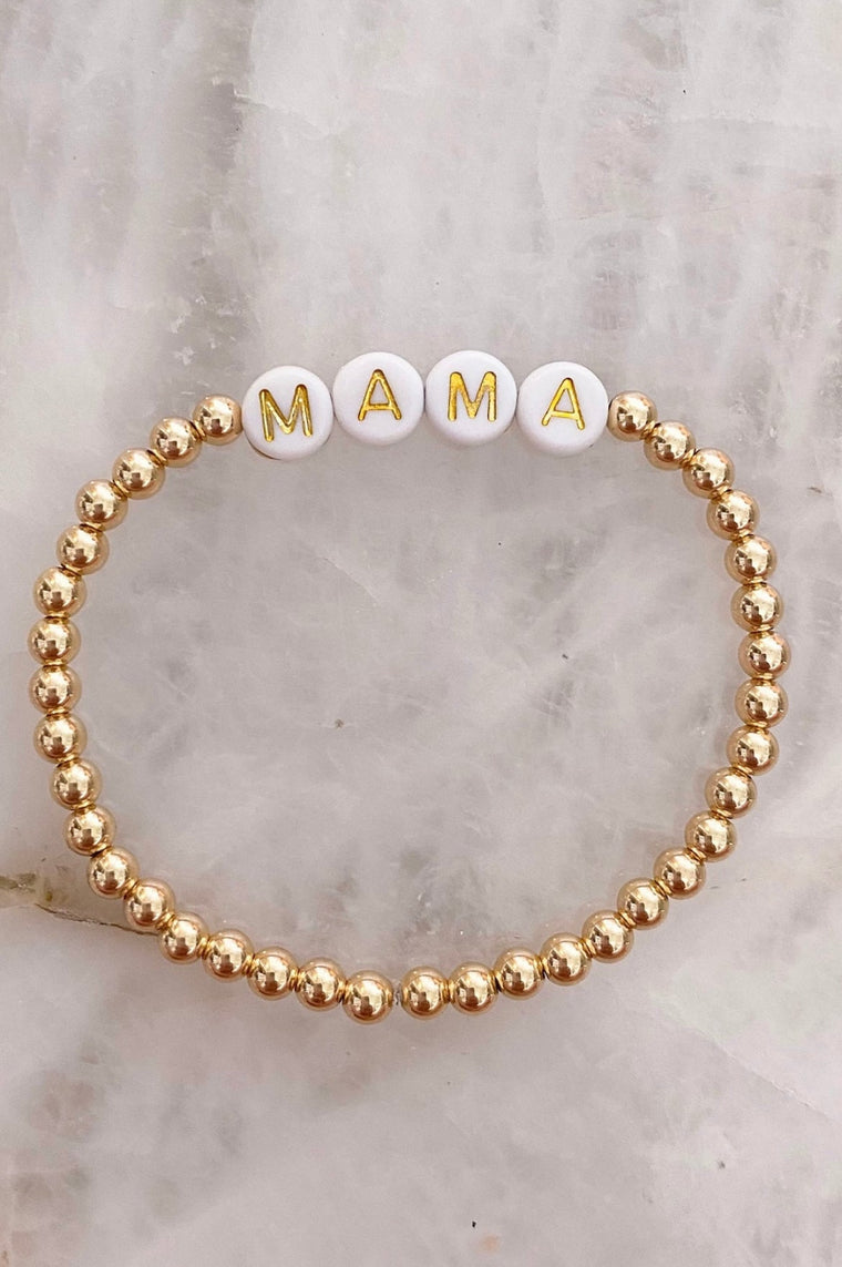 Classic Gold 4mm Bead Mama Bracelet