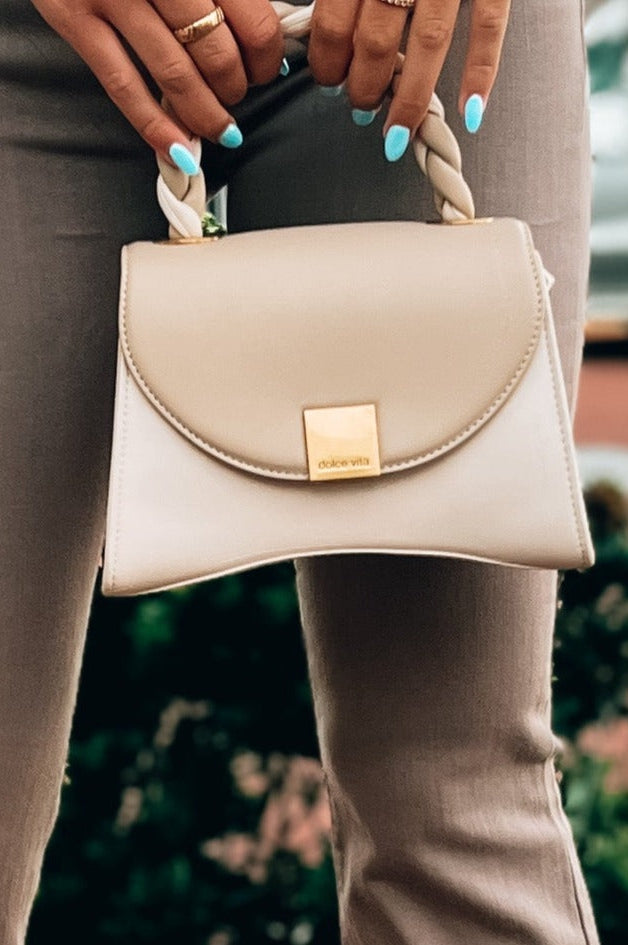 Dolce Vita Tatum Handbag Dune and Ivory Soft Nappa Leather