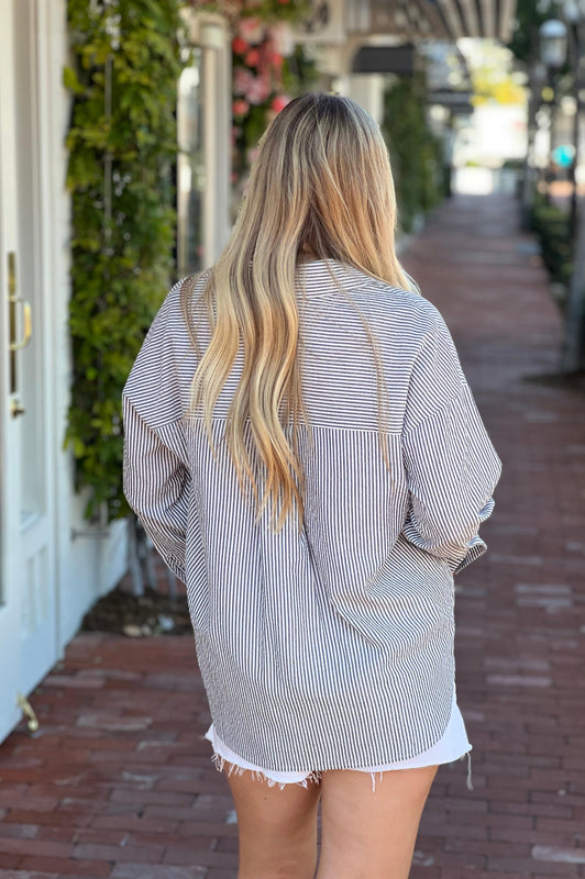 Always a Classic Striped Shirt Black/White