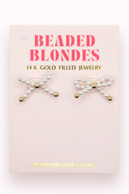 Pearl Bow Bead Earrings
