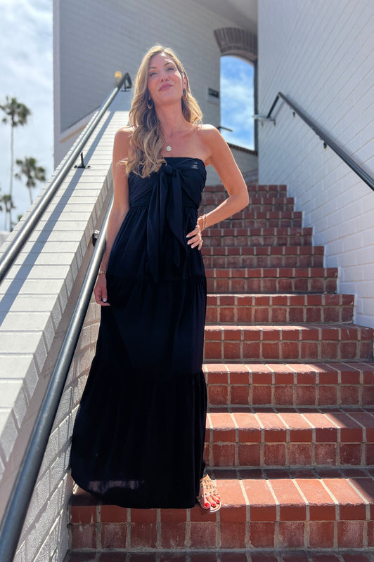 Vacation Weekend Strapless Maxi Black
