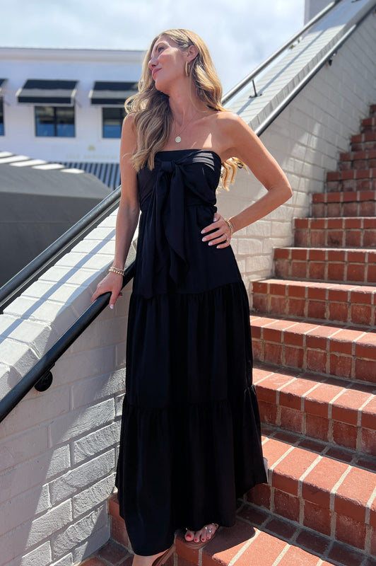 Vacation Weekend Strapless Maxi Black